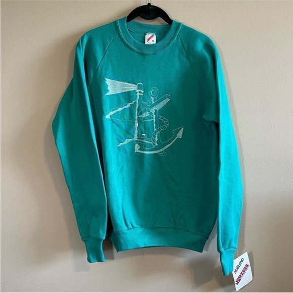NWT Vintage Jerzees Women's Green
Lighthouse Anchor Embroidered
Sweatshirt Sz M - Picture 1 of 9